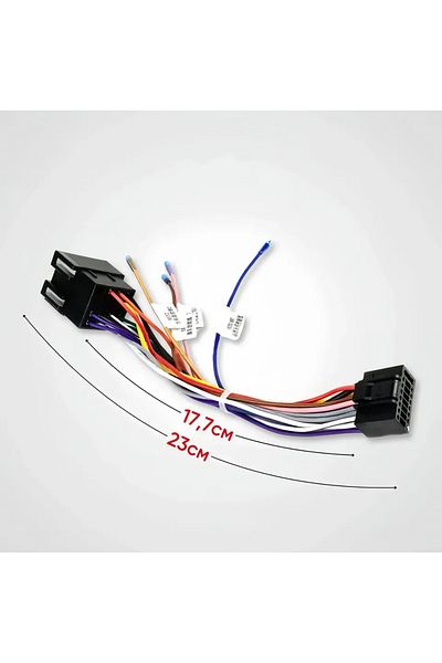 Icreative Universal 16Pin ISO Car Radio Wire Cable Wiring Harness Stereo Adapter Male Plug To Female Connec...