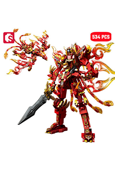 Choice بدون صندوق، 534 قطعة، بدون صندوق، مجموعات مكعبات بناء روبوت متحول حيواني إبداعي من سيمبو، نمر وتنين ميكانيكي