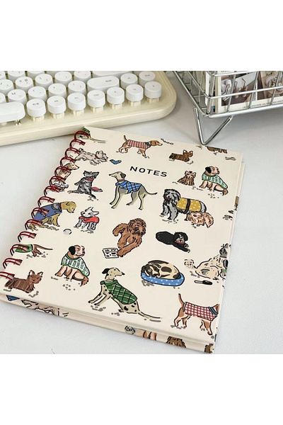Choice A5 Cartoon Dog A5 Cartoon Dog Coil Ring Daily Planner Notebook 60 Pages Loose-leaf Ins Diary Journal