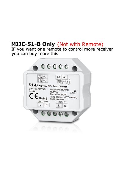 MJJC 100-240v Ac -s1-b Only Led Dimmer 220v Ac Triac Dimmer 230v 110v Wireless Rf Dimmable Push Switc