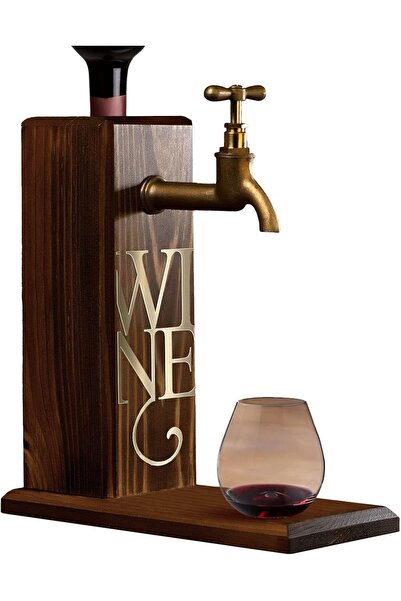 STOREMAX Özel Şarap Baskılı Musluklu Ahşap İçki, İçki Çeşmesi, Doğum Günü Hed...