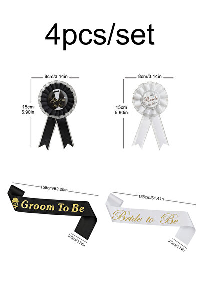 Choice مجموعة مكونة من 4 قطع للعروس المستقبلية، عروس حفل توديع العزوبية، آداب...