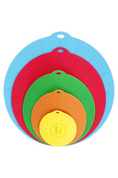 Choice 5Pcs Silicone Lids 4/6/8/10/12inch Heat Resistant Food Suction Lid Safe Microwave Splatter Cover ...