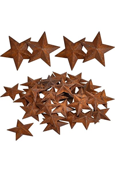 Choice 30 قطعة من نجوم الحظيرة الصدئة المعدنية مقاس 1 بوصة، نجوم بدائية عتيقة...