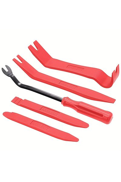 Choice Red 5pcs Nylon Auto Trim Removal Tool Kit No-scratch Pry Tool Kit For Car Door Clip Panel & Audio Da