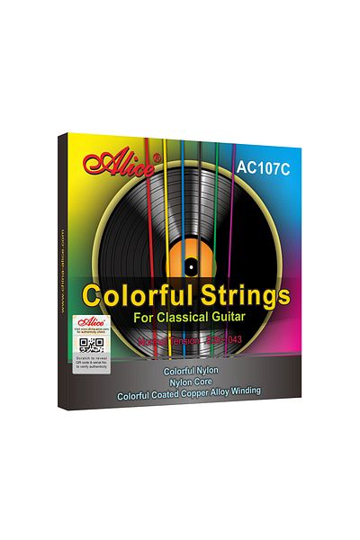 Choice Alice AC107C Colorful Classical Guitar Strings Colorful Nylon Colorful Coated Copper Alloy Wound ...