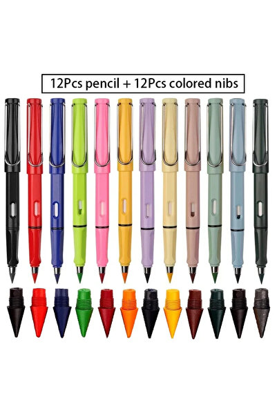 Choice 24Pcs Color set Eternal Pencil Can Be Wiped Magic Replace Head Eco Friendly Student Painting Kids Gi