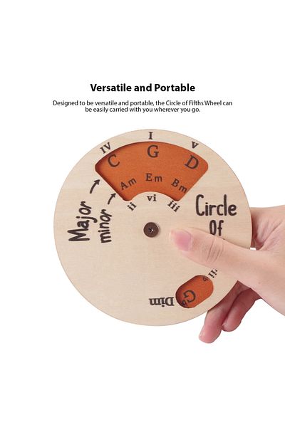 Choice Wooden Circle of Fifths Wheel Melody Tool Chord Wheel Music Theory Learning Tool Fifth Degree Cir...