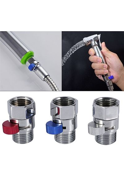 Choice Blue Bathroom Shower Brass Junction Water Flow Control Valve Straight Through Shu -off Angle Valve B