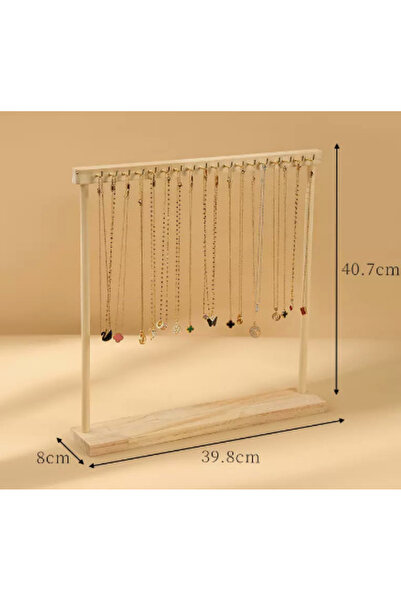 Choice حامل عرض منظم مجوهرات مكون من 18 خطافًا من الخشب للتعليق على سطح الطاو...