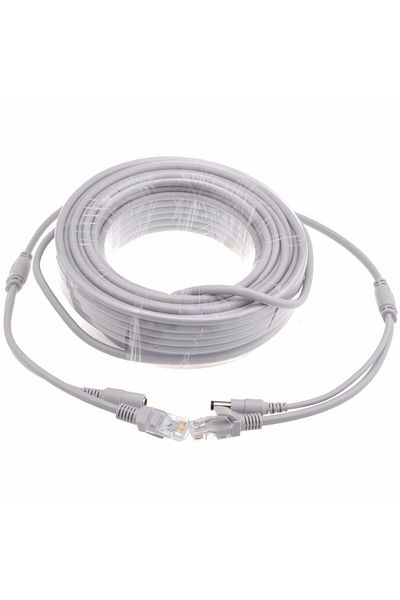 Choice كابل شبكة رمادي بطول 5 أمتار مزود طاقة كابل إيثرنت اثنان في واحد كابل تمديد RJ45 بطول 5 أمتار/10 أمتار/20 مترًا/30 مترًا RJ4