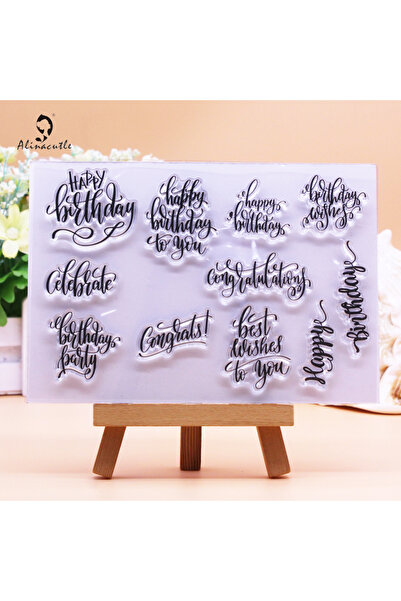 Choice طوابع عيد ميلاد سعيد Alinacutle شفافة عبارات عيد ميلاد سعيد سجل القصاص...