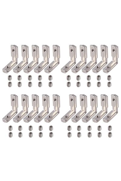 Choice 20pcs 20pcs Corner Brackets Slot Aluminum Profile L-shape Brackets 90° Inner Connector Eu-2020 Corne