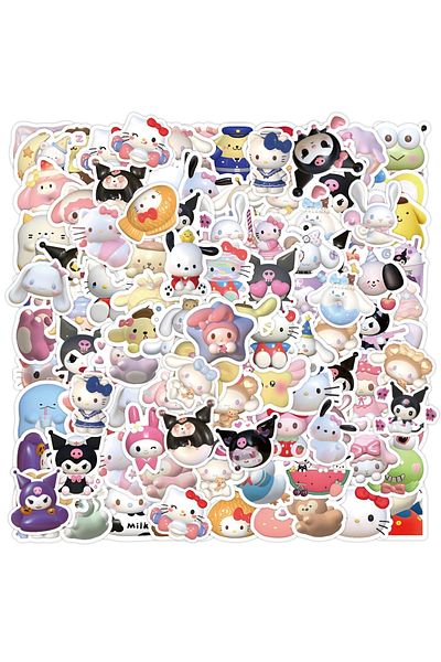 Choice 100pcs 10/30/50/100pcs Cute 3d Sanrio Kuromi Melody Stickers Anime Decals Kid Toy Diy Suitcase Scrap