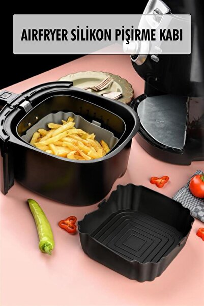 PS Drop Black Silicone Cooking Bowl Compatible with All Airfryers