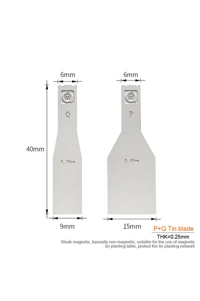 AMAOE P Q Blade Stainless Steel Non-magnetic Tin Scraper For Mobile Phone High Hardness Bga Cpu Nand