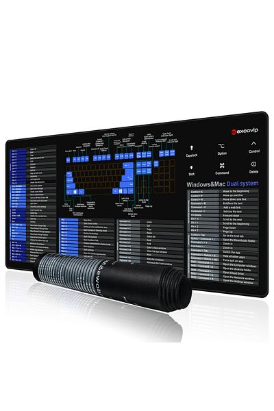 Choice 900x400x2mm for Mac Windows EXCO Shortcuts Mouse Pad for Mac OS/Windows Large Extended Computer Desk