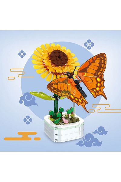 Choice No Box F3 Perpetual Bouquet Tulip Flower Building Block 3d Model Home Decoration Plant Potted Assemb