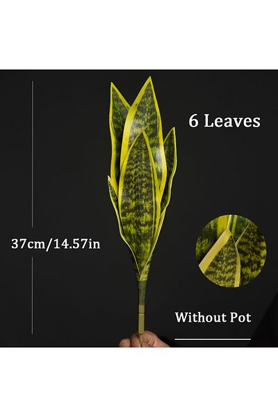 Choice L 32/37cm Artificial Succulent Plants Fake Sansevieria Indoor Tiger Fur Tropical Faux Snake Plant O.