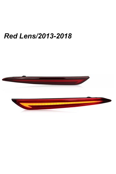 Choice مصابيح LED للمصد الخلفي للسيارة بعدسات حمراء مكونة من قطعتين لسيارة فورد فيوجن مونديو 5 Mk5 2013 2014 2015 2016 2017 2018 B