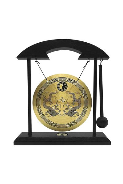 Choice Double Dragon Mini Desktop Gong Table Wind Chime Percussion Instrument Cymbals Gongs With Mallet For