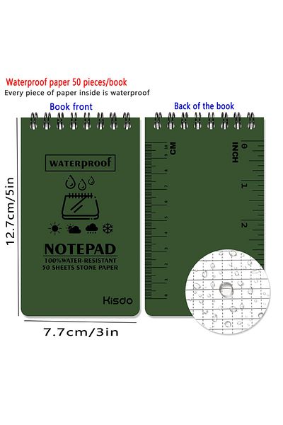 Choice Green Original Notepad Waterproof Note Pad Camouflage Color Notebook With Ruler Pocket Portable Memo