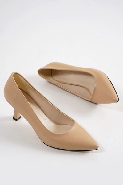 MERCEDES Cream Goblet Heel Stiletto Comfortable Stylish and Thin Work Shoes 8.5cm