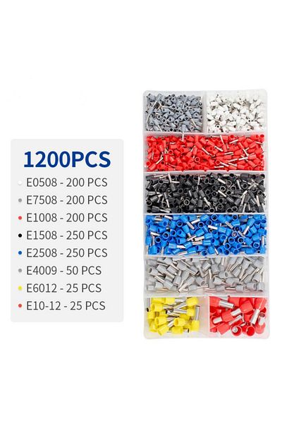 Choice 1200pcs 1200pcs Boxed Tubular Crimp Terminals Ve European Type Cold Crimp Terminals Electrician Elec