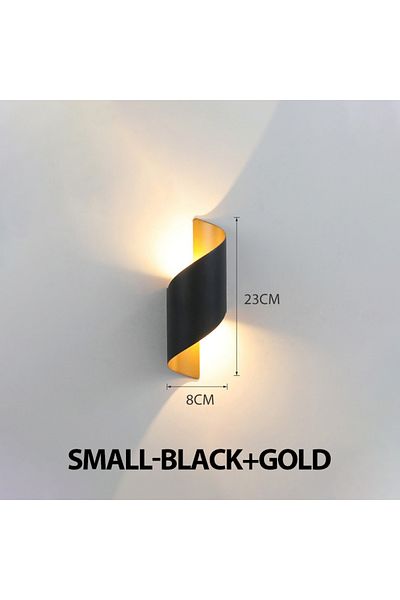 Choice Warm White 3000k Black Gold Small Spiral Design Led Wall Lamp 10w Indoor Wall Lights Waterproof Outd