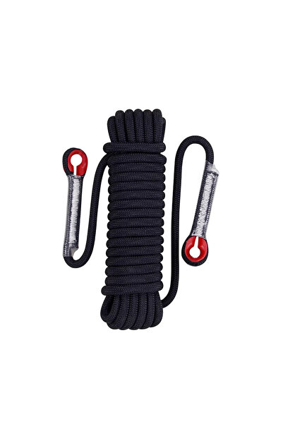 Choice حبل نجاة أسود بطول 10 أمتار (32.8 قدمًا) 8 مم، حبل تسلق ثابت للصخور، ح...