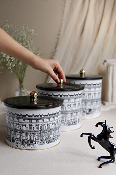 EVLE Yuvarlak Kutu Ø175, Topuz Kulp, 3 Lü Set, City Erb31t9