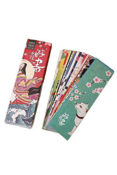 Choice black 30 Pcs/Set Cute Kawaii Paper Bookmark Vintage Japanese Style Boo...