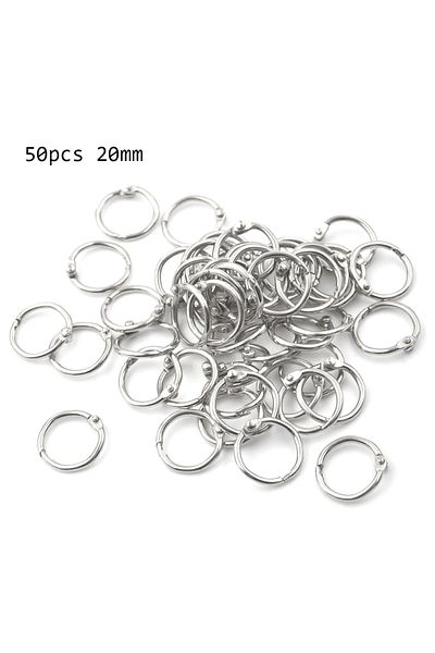 Choice 50Pcs Metal Ring Binder Staple Book Binder Albums Loose-leaf Book Hoops 15-80mm Loose Leaf Ring K...