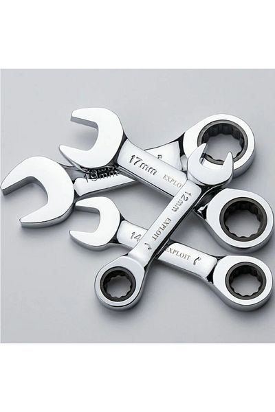 Binoax 14 Pcs (6-19MM) 14 Pcs 6mm-19mm Reversible Combination Stubby Single Wrench Stubby Combination 72 To