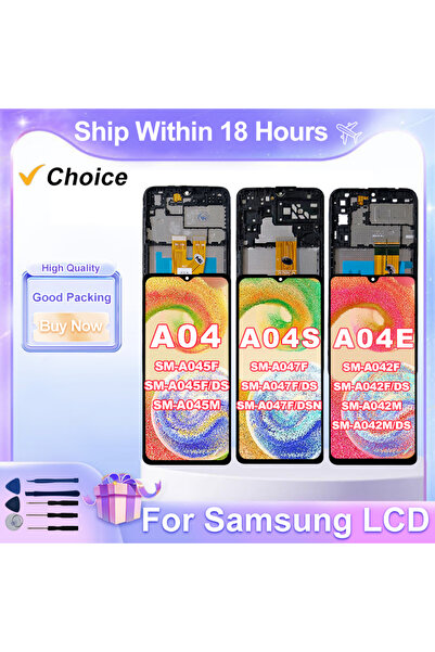 choice2 شاشة A04E بدون إطار مقاس 6.5 بوصة لهاتف Samsung Galaxy A04 LCD A045 A045F شاشة لمس A04S A047 A047F لهاتف Sa
