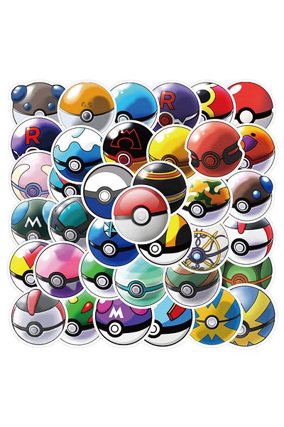 Choice 50pcs 50pcs Anime Pokemon Elf Ball Stickers Cartoon Decals Diy Kid Toys Luggage Car Bike Skateboard