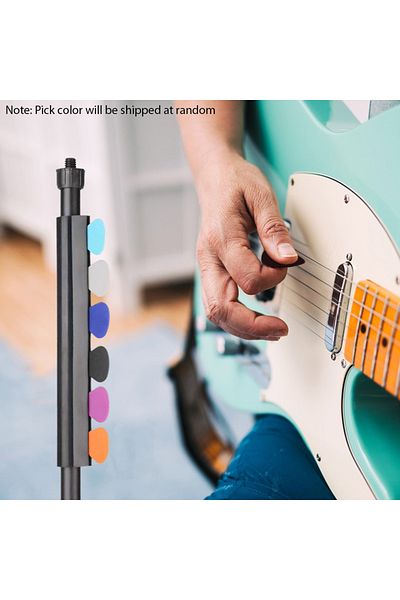 Choice Guitar Pick Storage Holder with 5 Pick Rubber Guitar Picks Clamp Clip for Microphone Score Stand ...