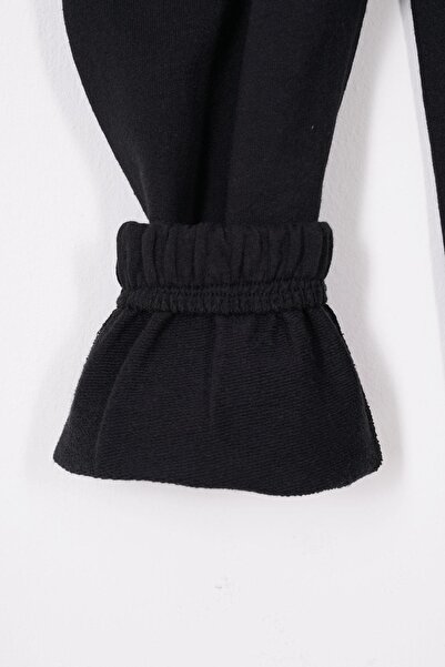 zepkids Black Color Boy's Tracksuit with Double Cargo Pockets Single Bottom