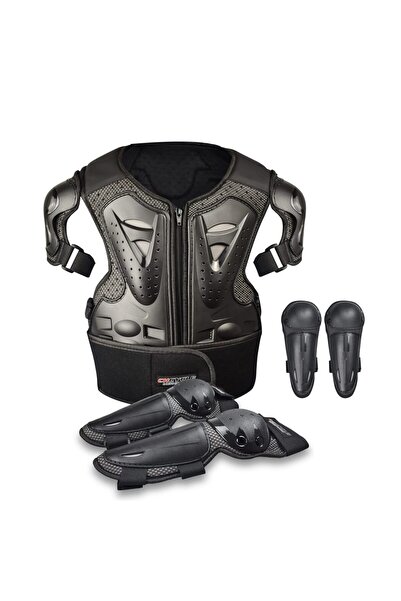 Choice بدلة واقية سوداء للأطفال لدراجات نارية وواقية للصدر لدراجات موتوكروس ل...