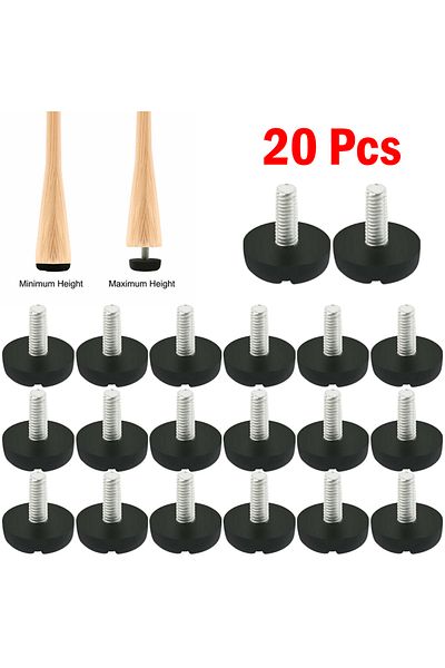 Choice 20 Pcs Screw On Type FurnitureTable Chair Glide Leveling Foot Adjuster M6