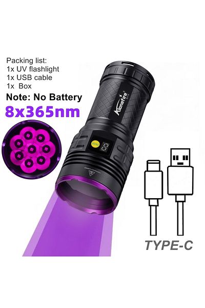 Choice 18650 Black 160w-no Battery 160w High Power Uv Flashlight Blacklight Cat Dog Urine Stain Tinea Ore M