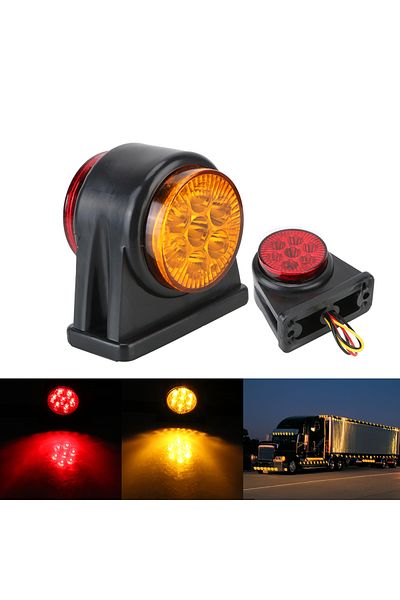 AINYSZIN مصباح إشارة الانعطاف LED لموضع زاوية الشاحنة والمقطورة بقوة 12 فولت و24 فولت ومصباح الفرامل وموقف القارب