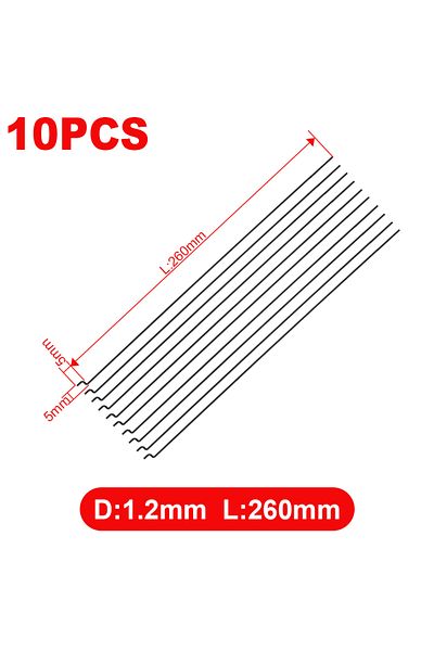 Choice D1.2x260mm 10pcs Z-type Servo Pull Rod Diameter 1.2mm Length 12/14/16/18/26cm Steel Wire Pull Rod Se