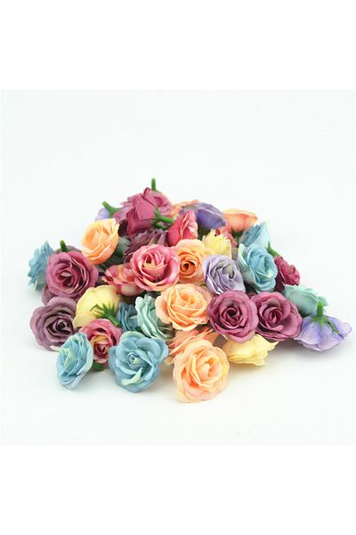 Choice Mix 30pcs 2.5cm Mini Silk Rose Cloth Artificial Flower For Wedding Party Home Room Decoration Marria