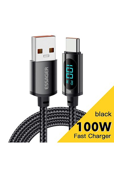 essager 1m USB A to Type C PD 100W USB Type C Cable to USB C 7A Fast Charging Charger Wire Cord For