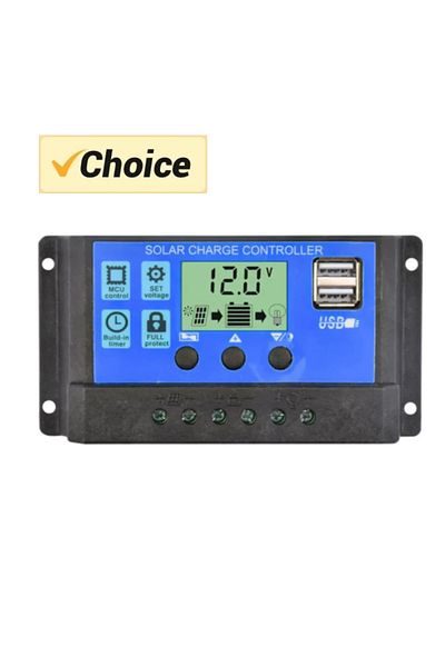 Choice 30a Solar Charge Controller 12v/24v Pwm 10a 30a 60a With Adjustable Lcd Display Timer Setting Eesba