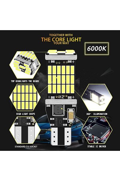 Choice T15 2PCS Red T15 W16W 2Pcs T15 3030 45Chips Backup Light Reserve Lamp Bulbs NO Error High Power LED
