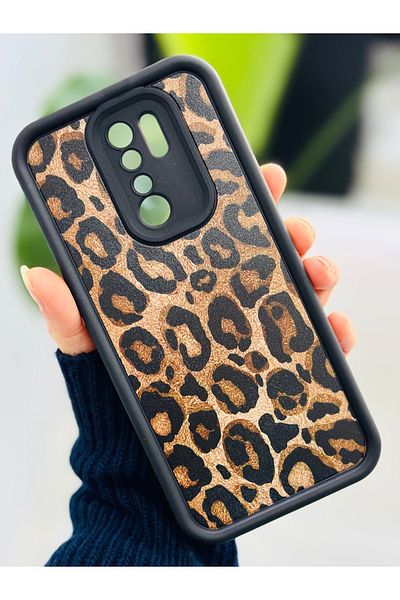 Go Aksesuar جراب سيليكون بتصميم جلد الفهد متوافق مع هاتف Redmi 9