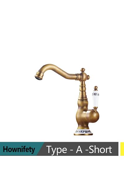 Choice Antique Short B Antique Brass Or Orb Basin Sink Faucet Hot Cold Mixer Crane Tap Single Handle Deck M