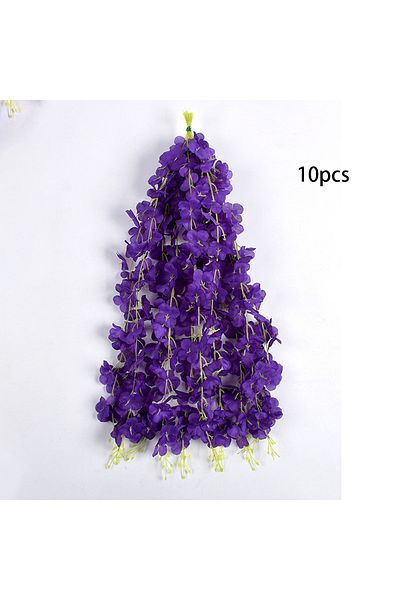 Choice Purple 10pcs Artificial Wisteria Hanging Flower Garland, Silk Flower Vine For Wedding, Party, Home,